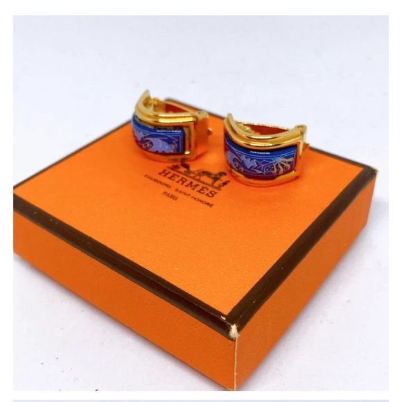 Hermes blue Clip-On Earrings - Picture 1 of 1